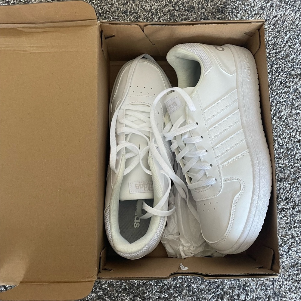 Brand new adidas classic all white tennis shoes